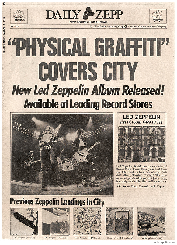 1975 Physical Graffiti Newspaper Ad