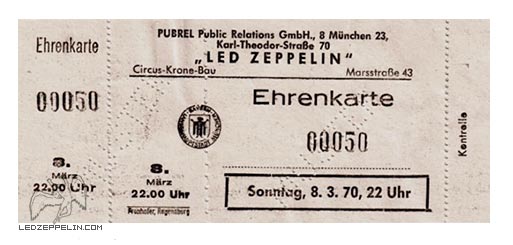 Munich 1970 ticket