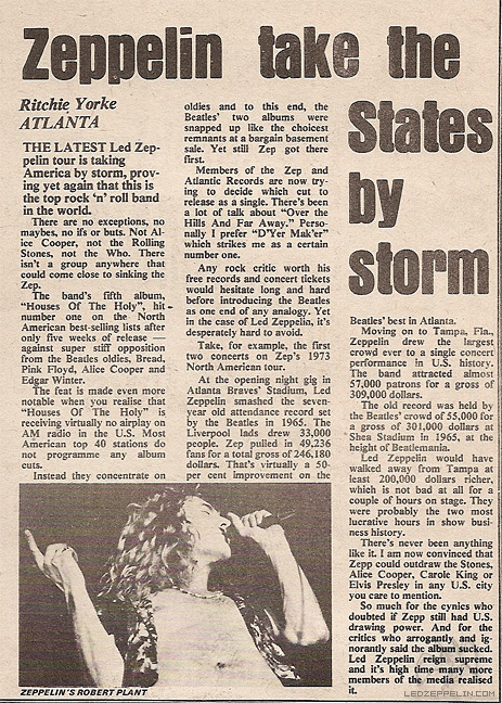 Zep Takes States By Storm (May 1973)