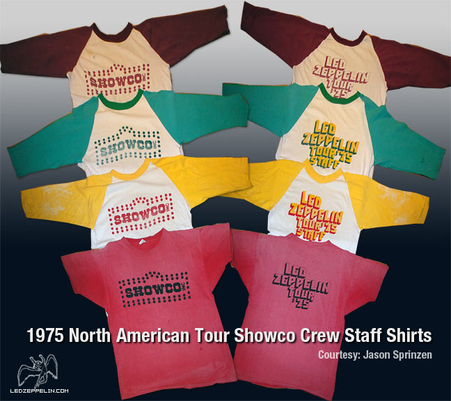 1975 Tour Showco Staff Shirt Collection