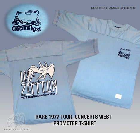 1977 Tour - Concerts West Promoters t-shirt