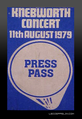 Knebworth '79 Press Pass