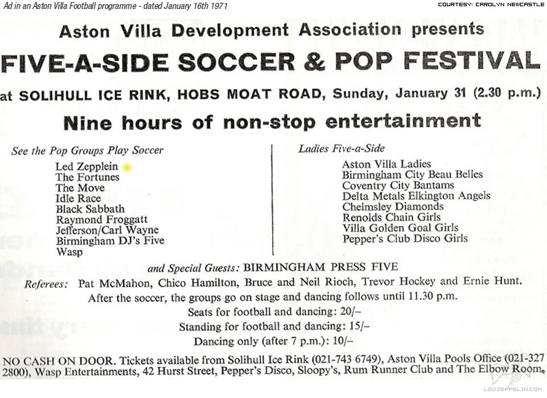 Aston Villa Football Programme ad 1971