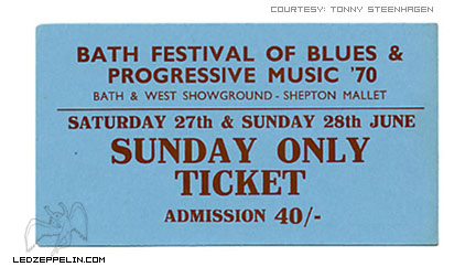 Bath Festiuval 1970 ticket