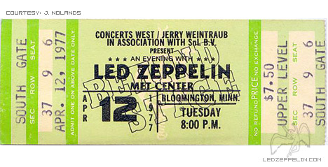 Bloomington 1977 ticket