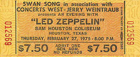 Houston '75 ticket