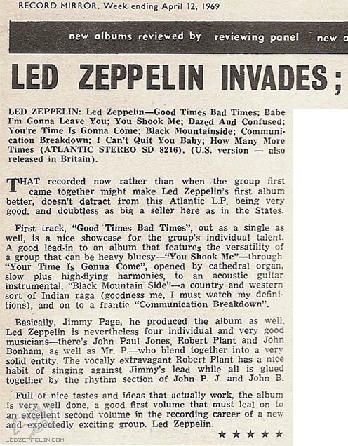 Led Zeppelin I review (RM)