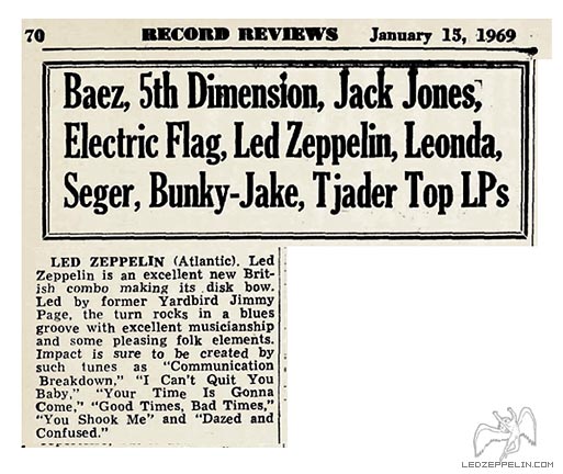 Led Zeppelin I - press (1.15.69)