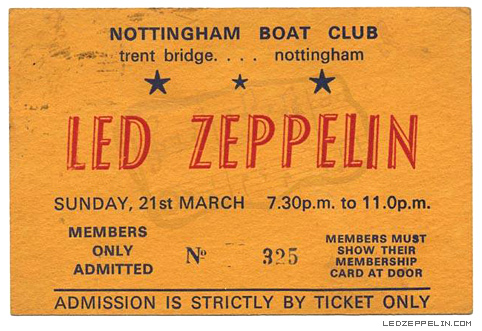 Nottingham '71 ticket