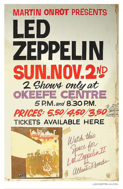 Toronto Nov. 2, 1969 (O'Keefe Center) poster