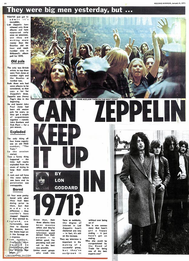Zeppelin in 1971? (Record Mirror 1-9-71)