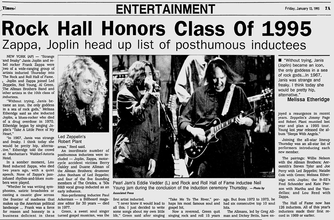 R&R Hall of Fame 1995 (press)