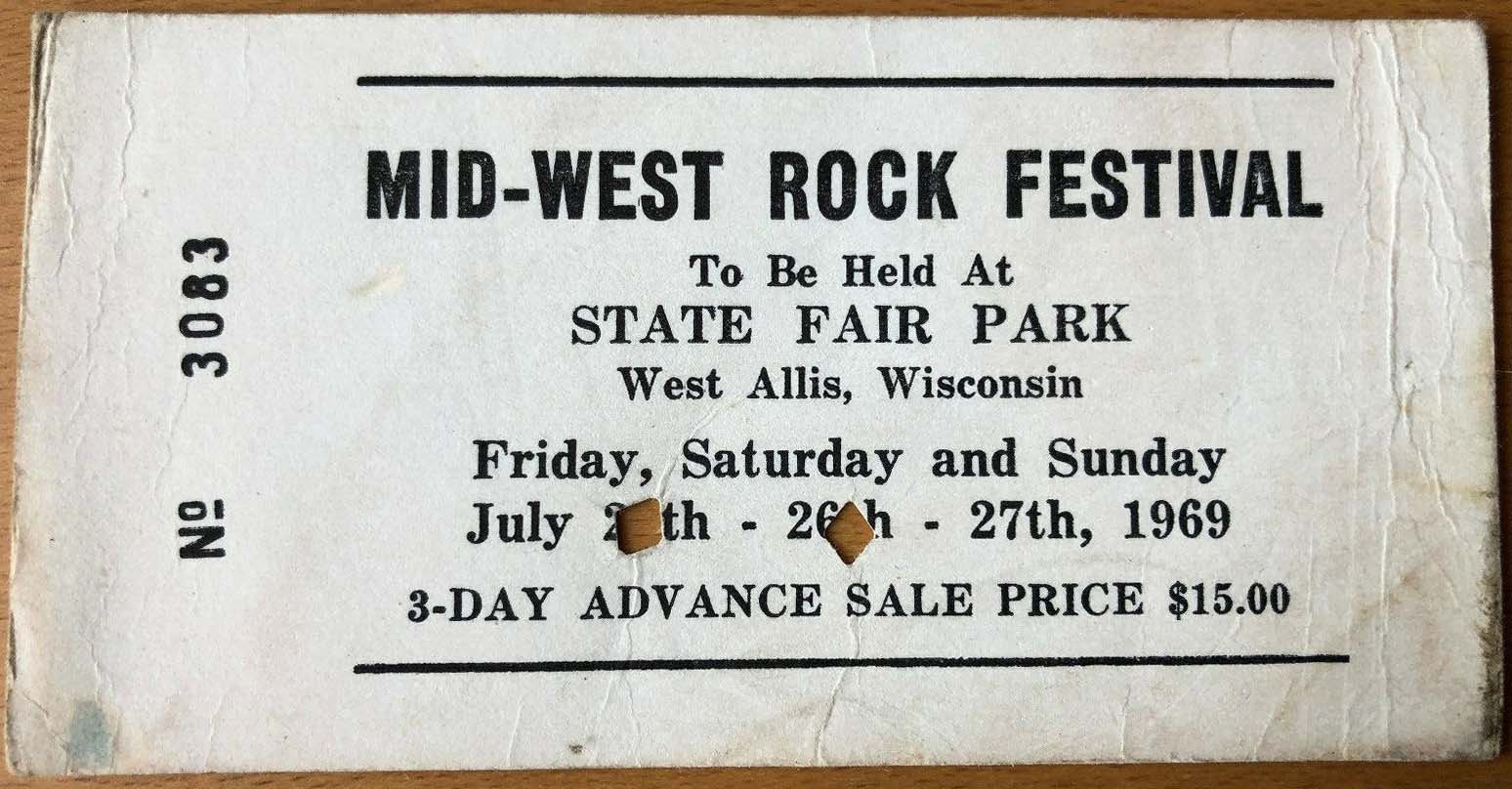 Mid-West Rock Festival 1969 ticket
