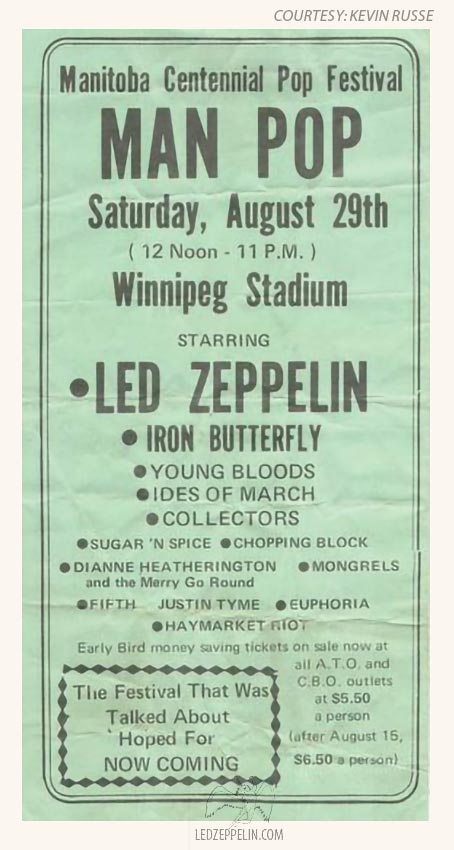 Winnipeg Man-Pop Festival 1970 - flyer / handbill