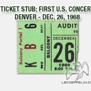 Denver 1968 Ticket Stub - 1st US Show