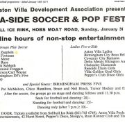 Aston Villa Football Programme ad 1971