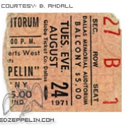 Dallas 1971 ticket