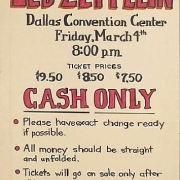 Dallas 1977 Ticket Booth Sign