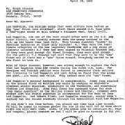 Fillmore W - April 1969 - PR letter to SF Chronicle