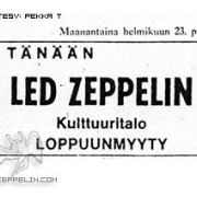 Helsinki 1970 ad "sold out"
