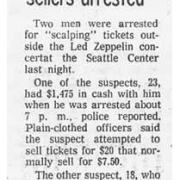 Seattle '75 - scalpers arrested