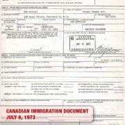 Vancouver 1973  immigration document