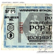 Winnipeg 1970 ticket (Man Pop Festival)
