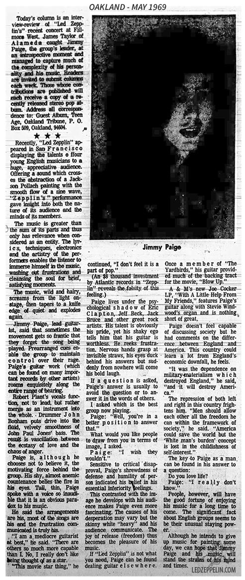 Fillmore West Review JP interview - May 1969