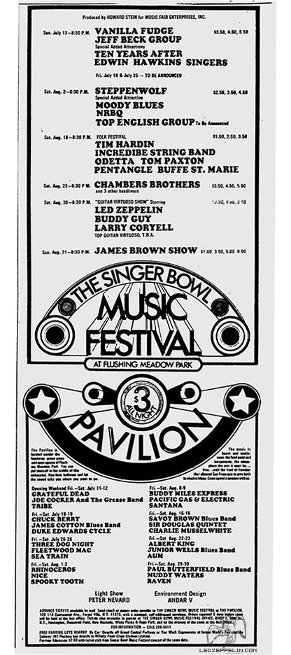 August 30, 1969 - Flushing Meadows Park (ad)