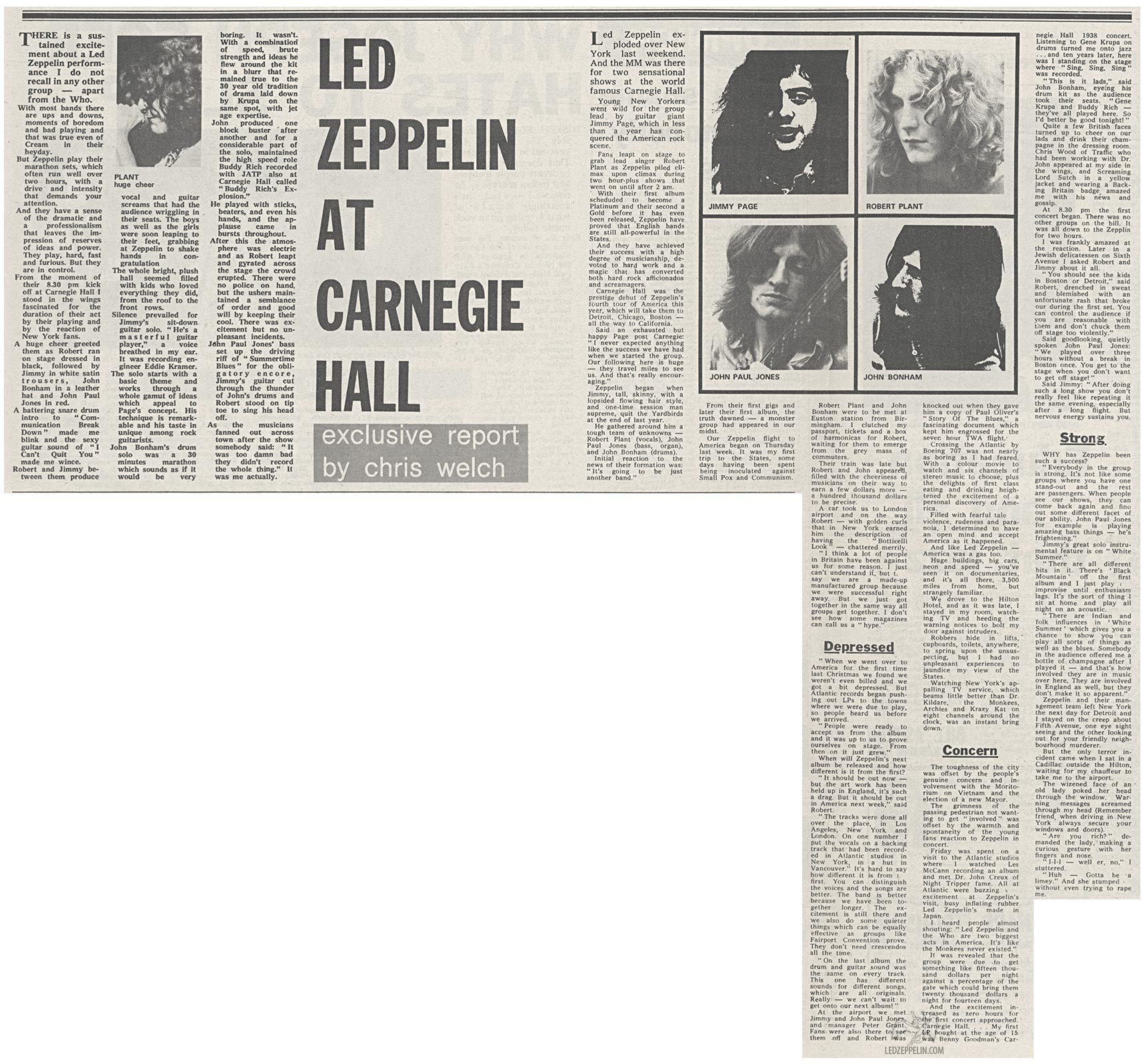 Carnegie Hall 1969 review (Melody Maker)