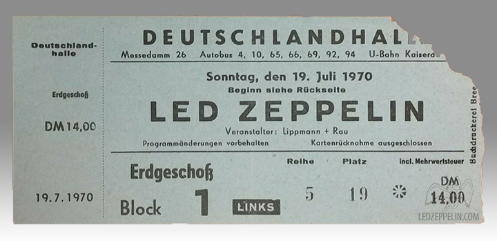 Berlin 7.19.70 ticket