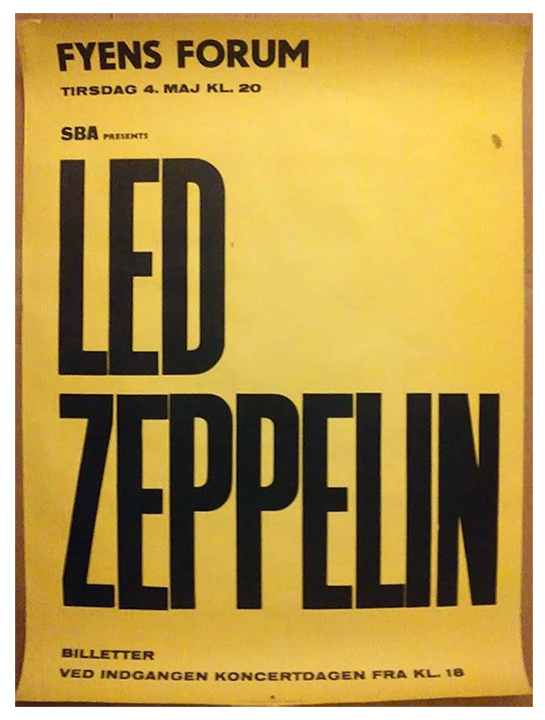 karton padle Forretningsmand Fyens Forum - May 4, 1971 / Odense | Led Zeppelin Official Website