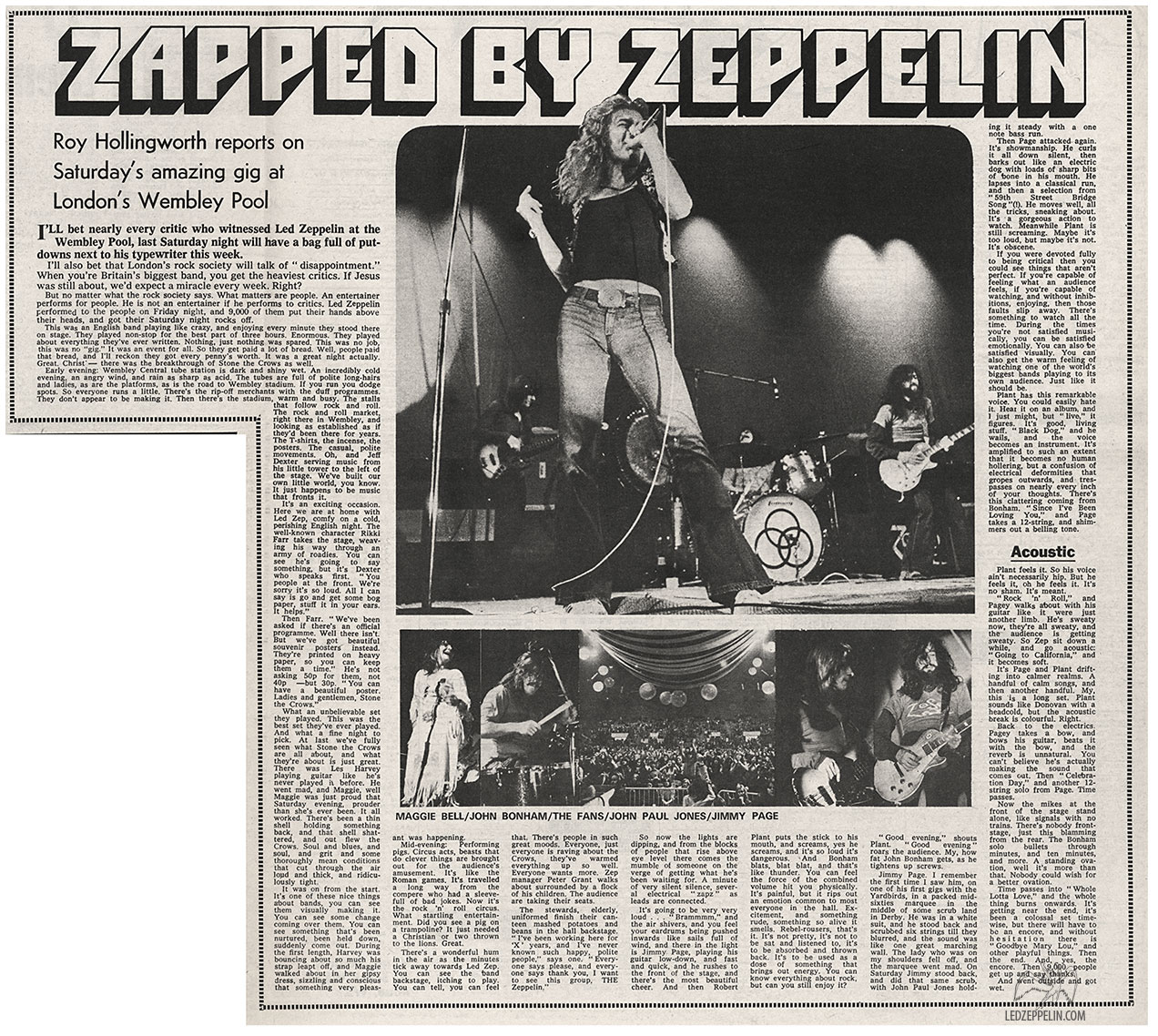 Wembley Empire Pool - November 20, 1971 / London | Led Zeppelin