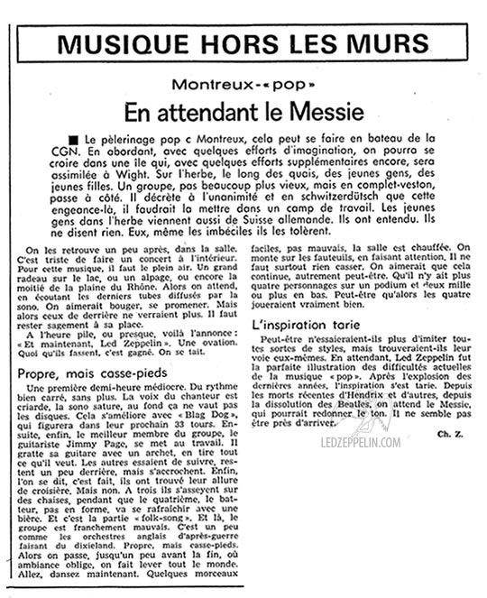Montreux Casino - August 7, 1971 / Montreux | Led Zeppelin Official Website