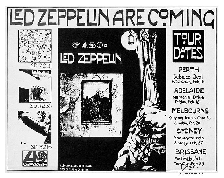 Australia 1972 tour ad