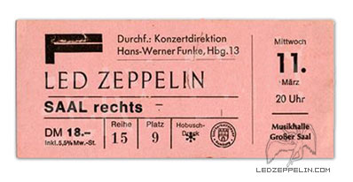Hamburg 1970 ticket