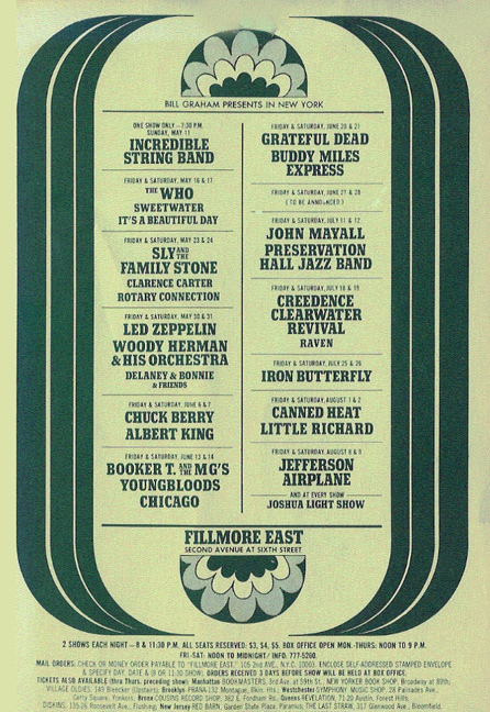 Fillmore East May 1969 - handbill