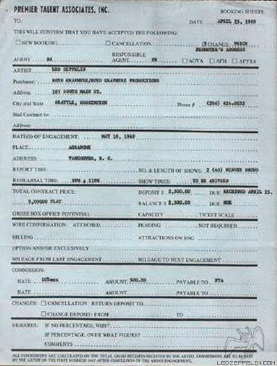 Vancouver - May 1969 contract