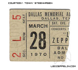 Dallas 3.28.70 ticket