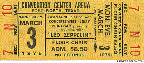 Fort Worth '75 ticket