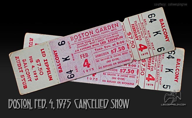 Boston 2-4-75 Tickets (cancelled show)