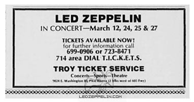 California 1975 ticket ad