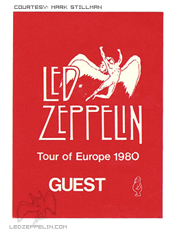 Tour Over Europe 1980 - pass