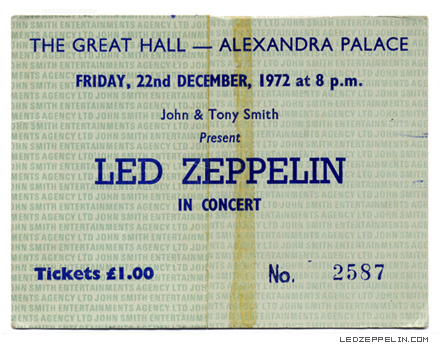 Alexandra Palace '72 ticket