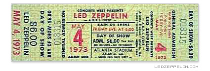Atlanta '73 ticket