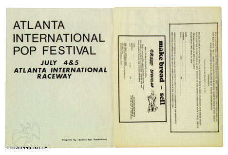 Atlanta Pop Fest '69 programme
