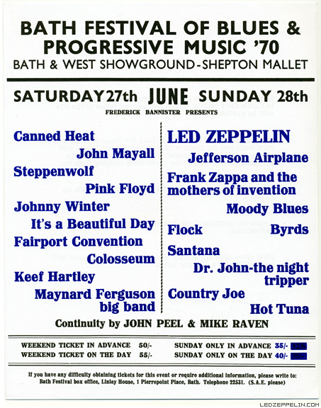 Bath Fest. '70 flyer