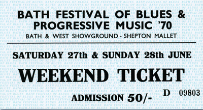 Bath Fest. '70 Ticket