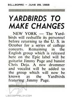 New Yardbirds - June 1968
