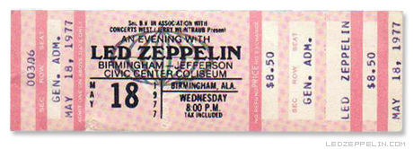 Birmingham '77 ticket